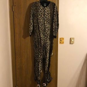 Leopard footed pajamas